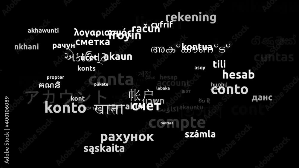 Account Translated in 66 Worldwide Languages Endless Looping 3d Zooming Wordcloud Mask Account Translated in 66 Worldwide Languages Endless Looping 3d Zooming Wordcloud Mask