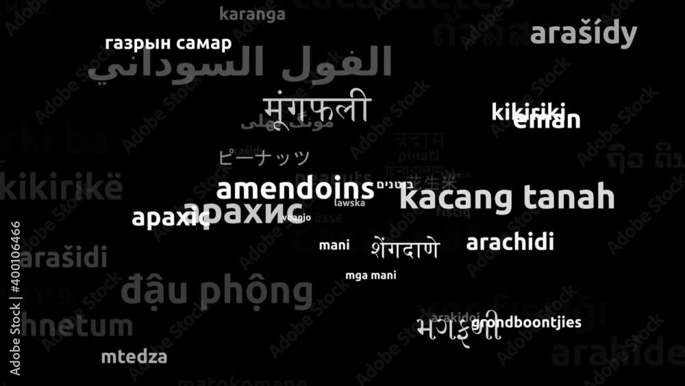 Peanuts Translated in 51 Worldwide Languages Endless Looping 3d Zooming Wordcloud Mask Peanuts Translated in 51 Worldwide Languages Endless Looping 3d Zooming Wordcloud Mask