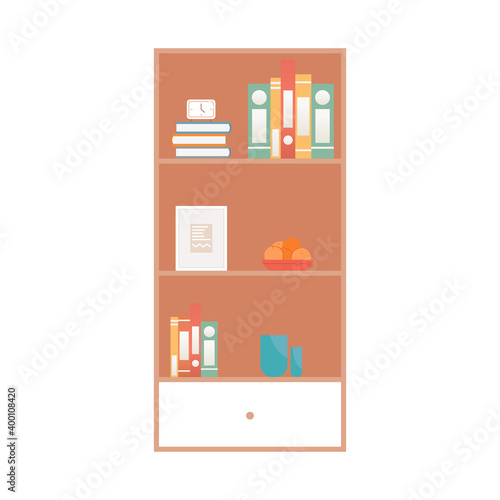 Isolated library books hosehold items icon- Vector