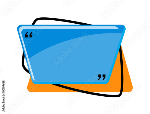 Box frame template for mention quotation remark isolated