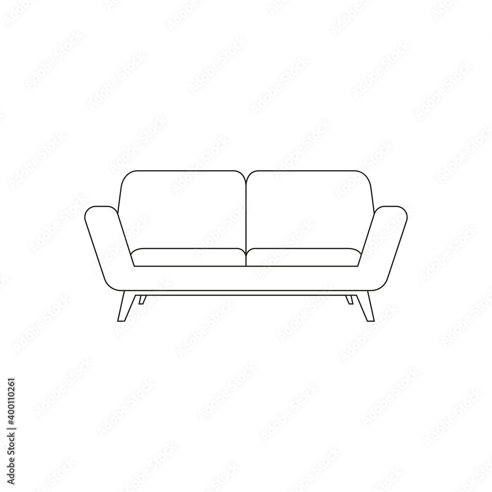 Isolated sofa household draw items icon- Vector Isolated sofa household draw items icon- Vector