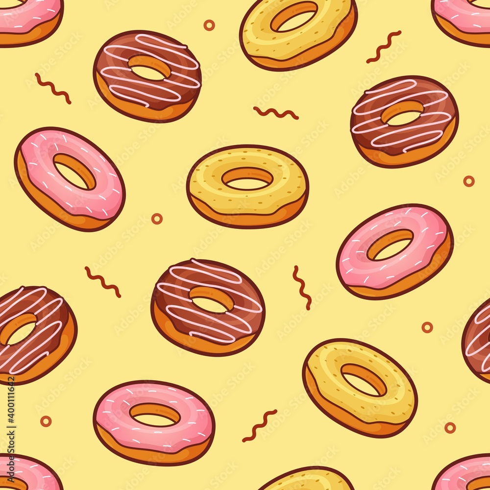 Donuts seamless pattern background vector illustration Donuts seamless pattern background vector illustration