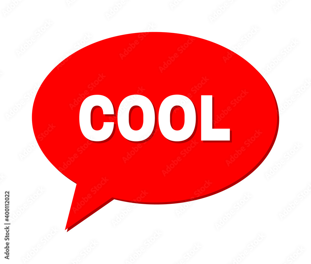 Speech COOL Colored Bubble Frame. COOL text is located inside colored banner with shadow. Vector quote text inside message frame. Speech COOL Colored Bubble Frame. COOL text is located inside colored banner with shadow. Vector quote text inside message frame.