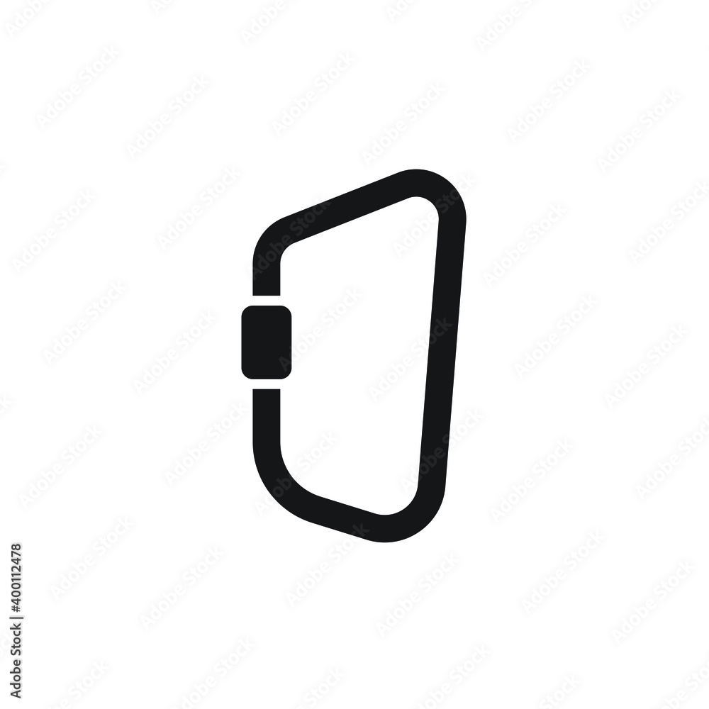 Carabiner icon design isolated on white background Carabiner icon design isolated on white background