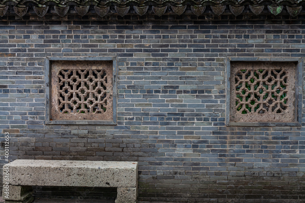 Chinese ancient house, wall in ancient chinese house.