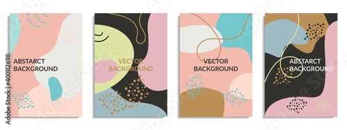 Vector set of abstract creative background. Minimal design trendy style social media stories template
