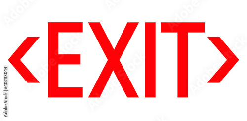 Exit sign with left and right arrows. Vector illustration 