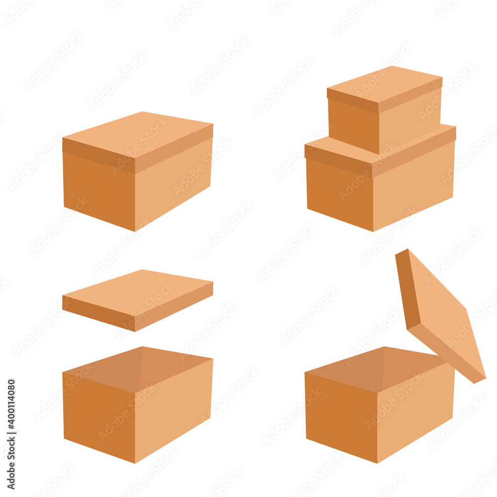 Open closed boxes. Box set mockup. Open gift box. Isometric vector. Box set mockup. Stock image. EPS10. Open closed boxes. Box set mockup. Open gift box. Isometric vector. Box set mockup. Stock image. EPS10.