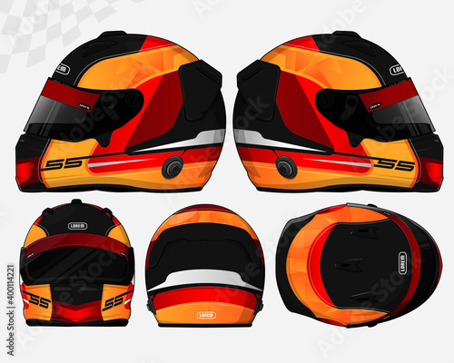 Racing helmet design template set