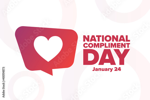 National Compliment Day. January 24. Holiday concept. Template for background, banner, card, poster with text inscription. Vector EPS10 illustration.