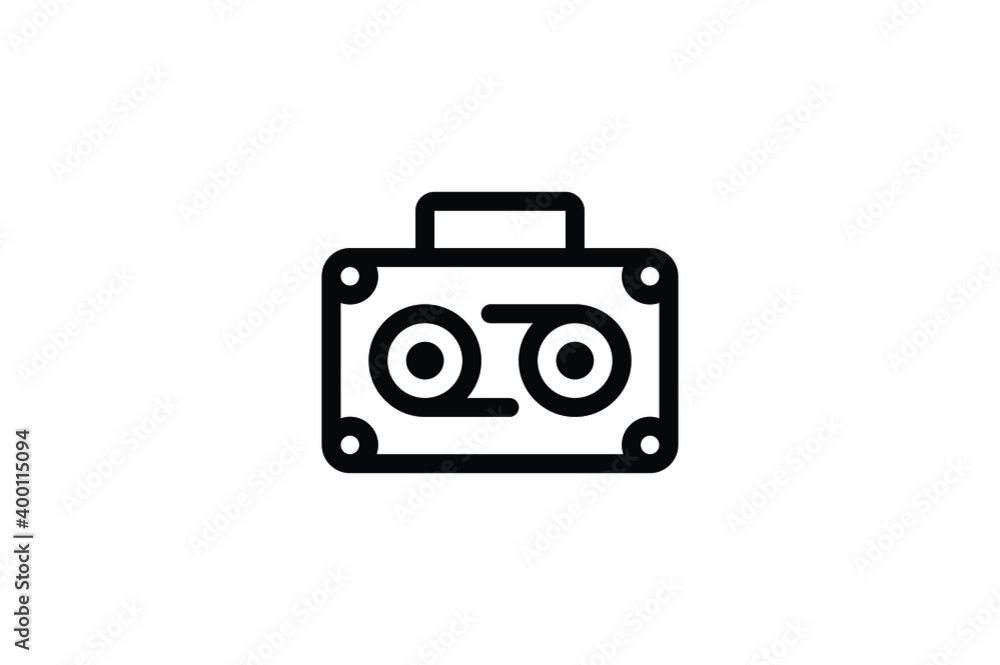 Stationery Outline Icon - Radio Cassette Stationery Outline Icon - Radio Cassette