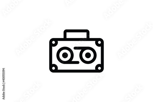 Stationery Outline Icon - Radio Cassette