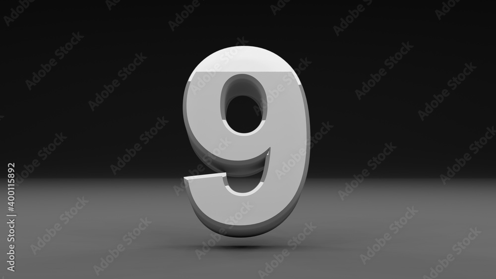 3d illustration of number 9 on isolated background 3d illustration of number 9 on isolated background