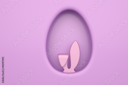Easter bunny ears background, 3D rendering. 3D illustration.