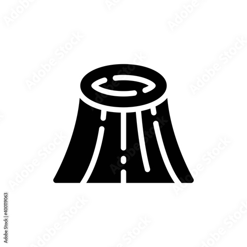 The wood icon in glyph style isolated on white background. EPS 10