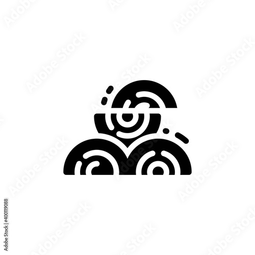 The wood icon in glyph style isolated on white background. EPS 10