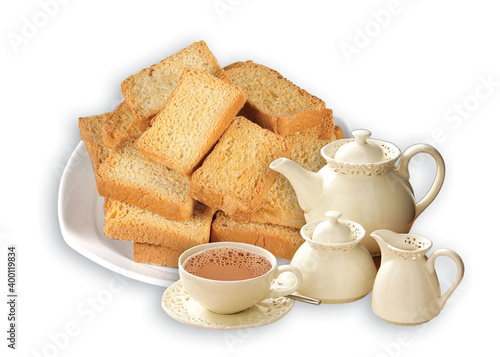 Crunchy Rusk or Toast for healthy life photo