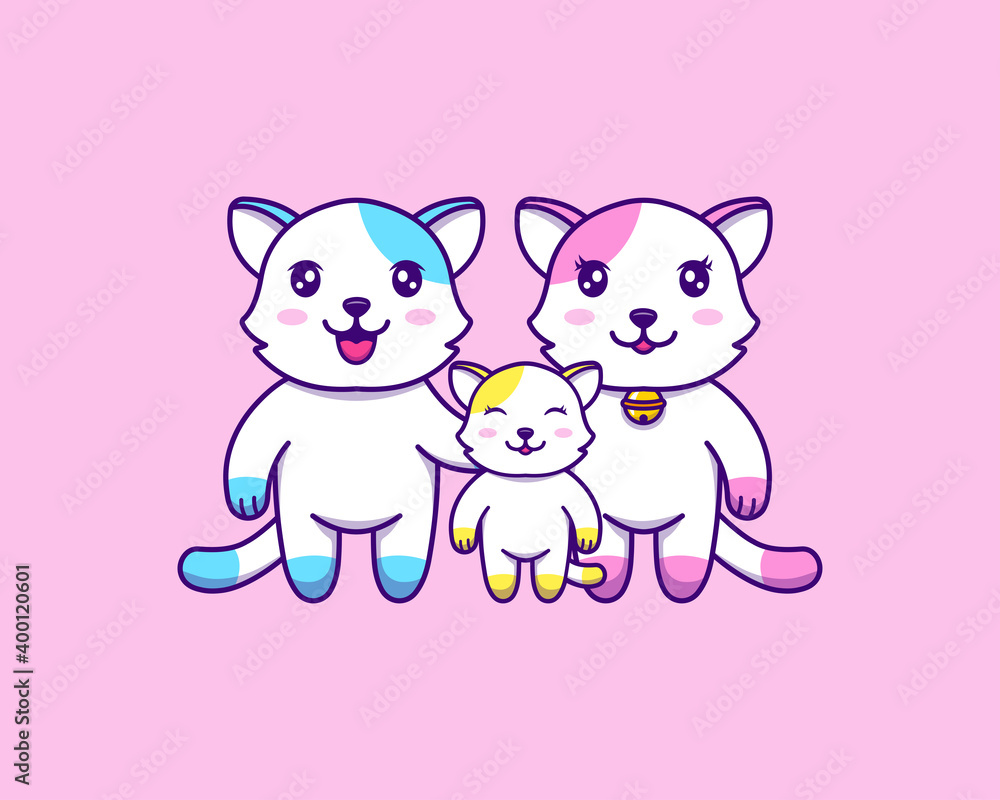 Cute and happy cat family Cute and happy cat family