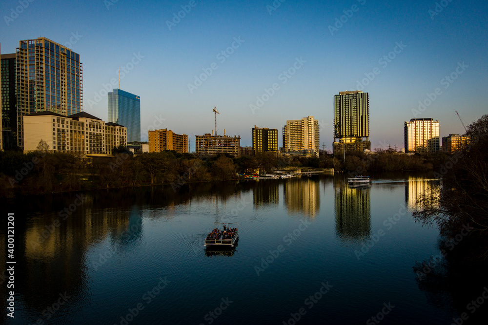 Sunset view in downtown Austin, Texas