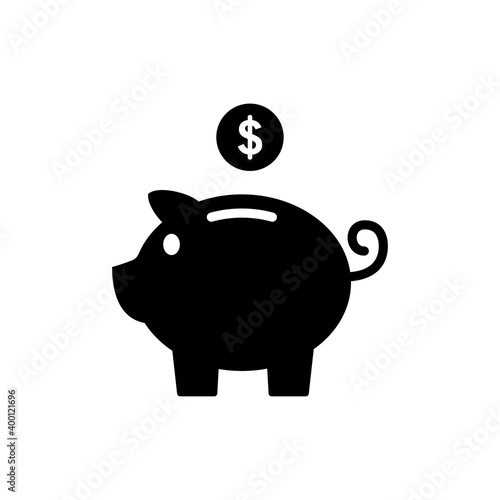 Piggy bank vector icon. money icon symbol vector. saving money symbol.