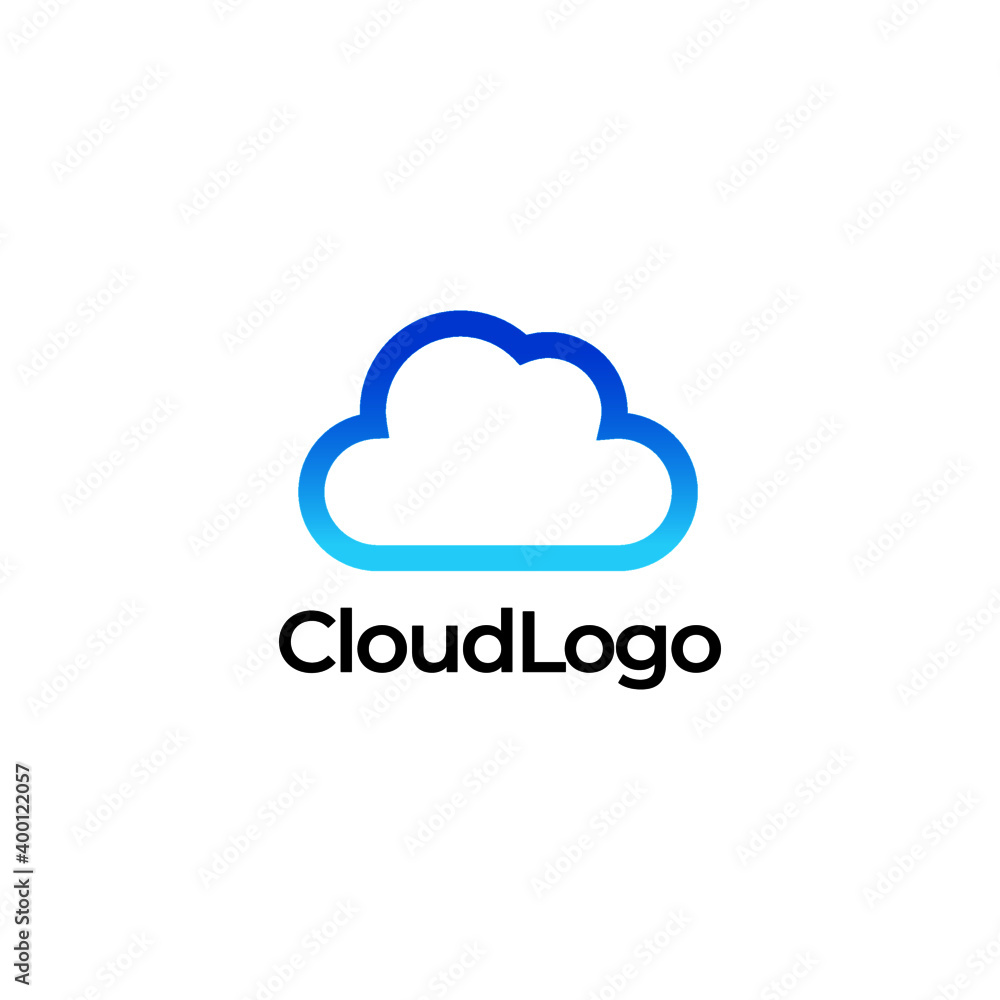 cloud logo template vector symbol. Blue Cloud Tech Logo Vector. cloud logo template vector symbol. Blue Cloud Tech Logo Vector.