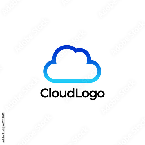 cloud logo template vector symbol. Blue Cloud Tech Logo Vector.