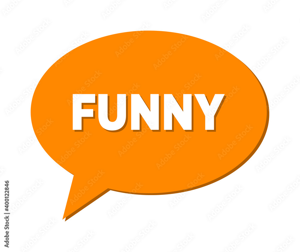 Chat FUNNY Colored Cloud Frame. FUNNY phrase is located inside colored cloud with shadow. Vector quote title inside message frame. Chat FUNNY Colored Cloud Frame. FUNNY phrase is located inside colored cloud with shadow. Vector quote title inside message frame.