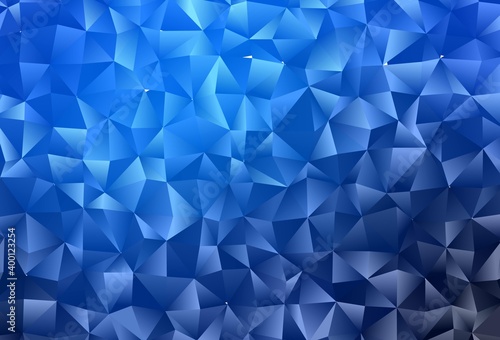 Dark BLUE vector polygonal background.