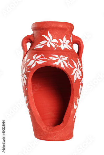 Clay amphora painted with ornament