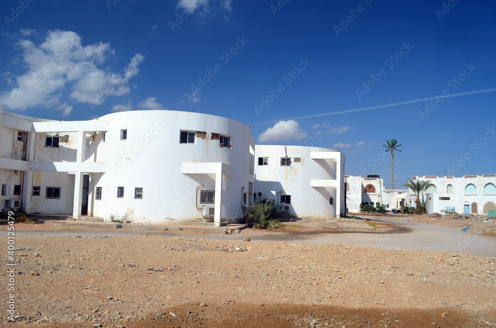 Empty streets and abandoned houses. Sharm El Sheikh, Egypt Empty streets and abandoned houses. Sharm El Sheikh, Egypt