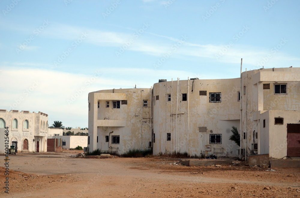 Empty streets and abandoned houses. Sharm El Sheikh, Egypt Empty streets and abandoned houses. Sharm El Sheikh, Egypt