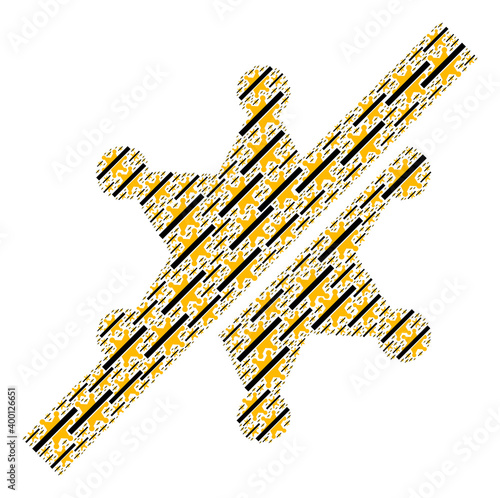 Repeating mosaic of frorbidden sheriff star. Flat vector frorbidden sheriff star composition is composed of repeating self frorbidden sheriff star items. photo