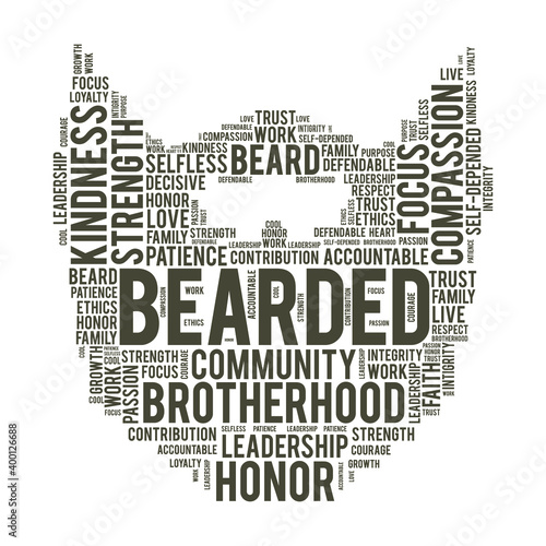 Typography Style Bearded T-Shirt Design - Brotherhood - Print ready vector file 
