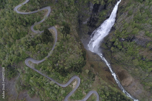 Fototapeta Naklejka Na Ścianę i Meble -  Norwegian Countryside Waterfall