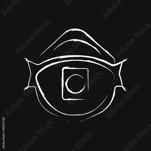 chalk icon, reusable face mask with valve in the middle
