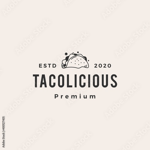 taco hipster vintage logo vector icon illustration