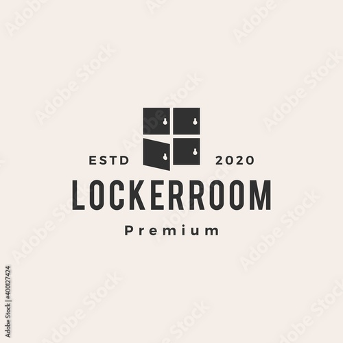 locker room hipster vintage logo vector icon illustration