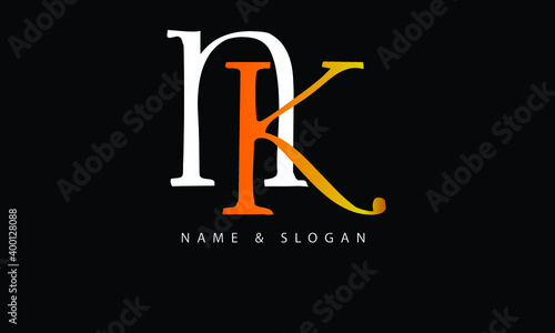 NK, KN, N, K abstract letters logo monogram