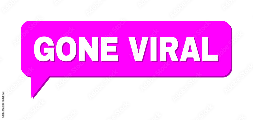 Chat GONE VIRAL Colored Cloud Frame. GONE VIRAL phrase is located inside colored cloud with shadow. Vector quote title inside talking frame. Chat GONE VIRAL Colored Cloud Frame. GONE VIRAL phrase is located inside colored cloud with shadow. Vector quote title inside talking frame.