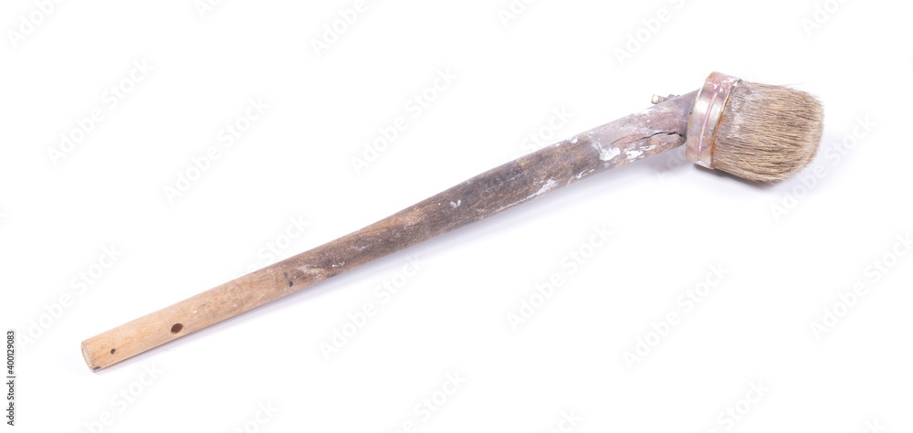 Old wooden paint brush isolated Old wooden paint brush isolated