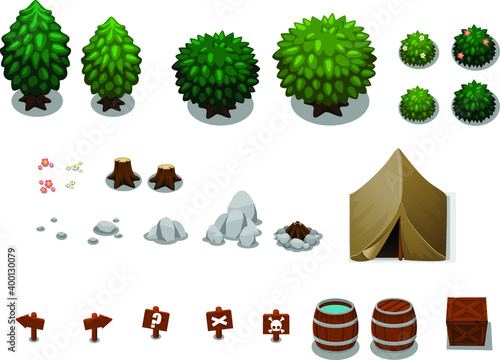 Camping objects illustration