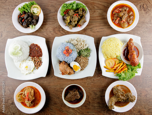 flat lay of malay traditional food