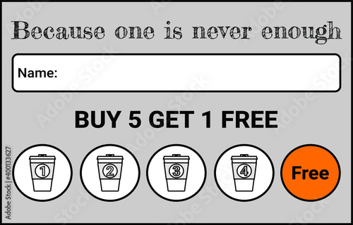 Loyalty cards to get coffee discounts 
