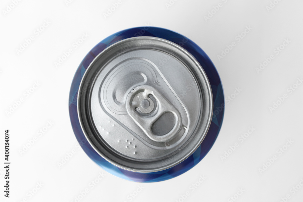 beer can on white background, view from the top beer can on white background, view from the top