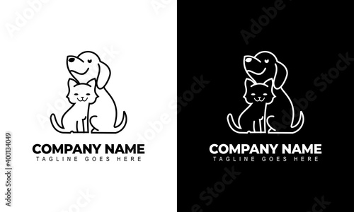 Creative Vector of a Dog and Cat logo design Animals. graphic illustration