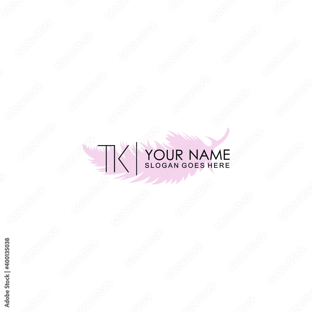 Initial TK Handwriting, Wedding Monogram Logo Design, Modern Minimalistic and Floral templates for Invitation cards	
