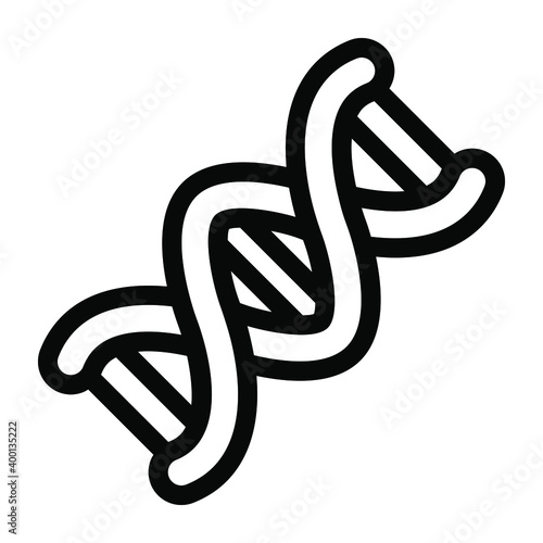 
Deoxyribonucleic acid, gene icon in glyph design 
