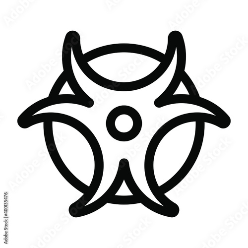 
A biohazard sign denoting danger, solid icon
