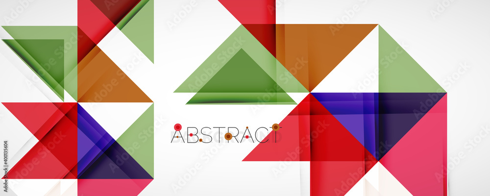 Geometric abstract background. Techno color triangle shapes. Vector illustration for covers, banners, flyers and posters and other designs