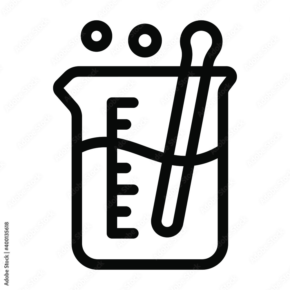 A graduated beaker stirring in solid icon, editable design
A graduated beaker stirring in solid icon, editable design